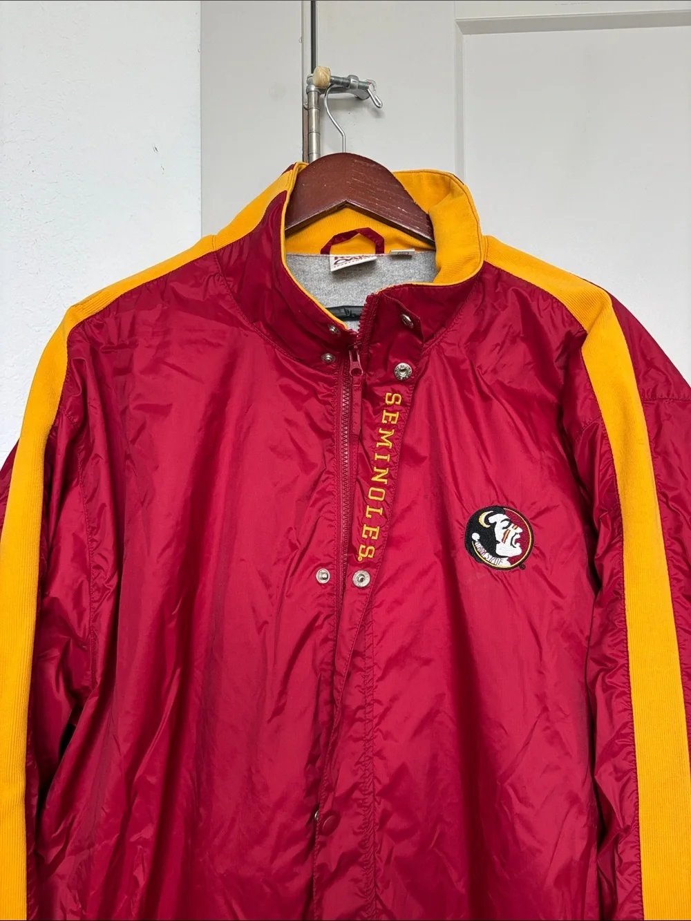 VINTAGE 90S FLORIDA STATE SEMINOLES RED YELLOW FULL ZIP JACKET MENS XXL